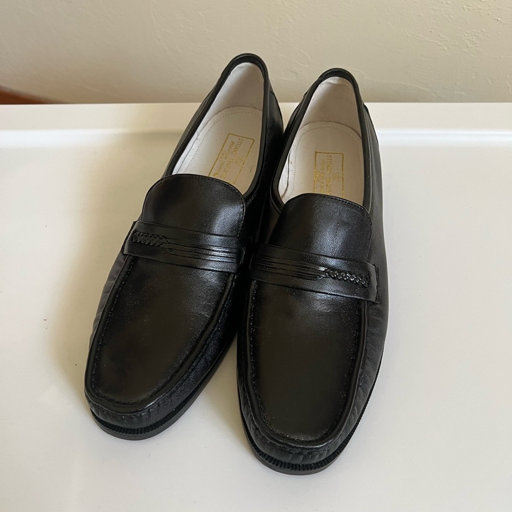 Stuart McGuire Spring Step Cushion Loafers Black Leather Size US 11
